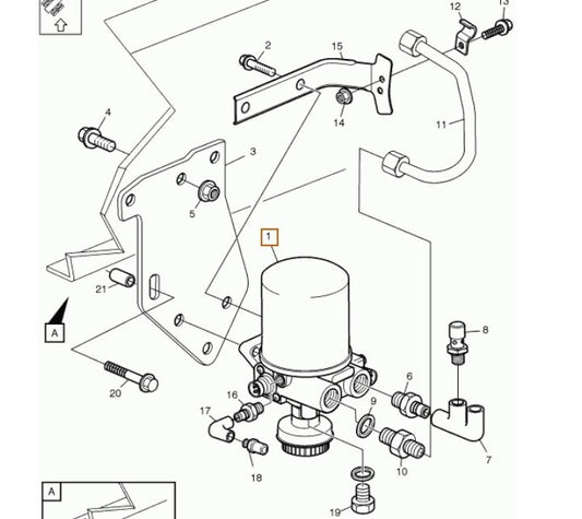 1 x Electrically Controlled WABCO Air Dryer 4324251010, 20873849,20700794