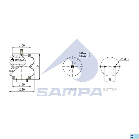 New PAIR of Air Suspension Spring SP 55225-2P13 20541504 22573233 7420541504