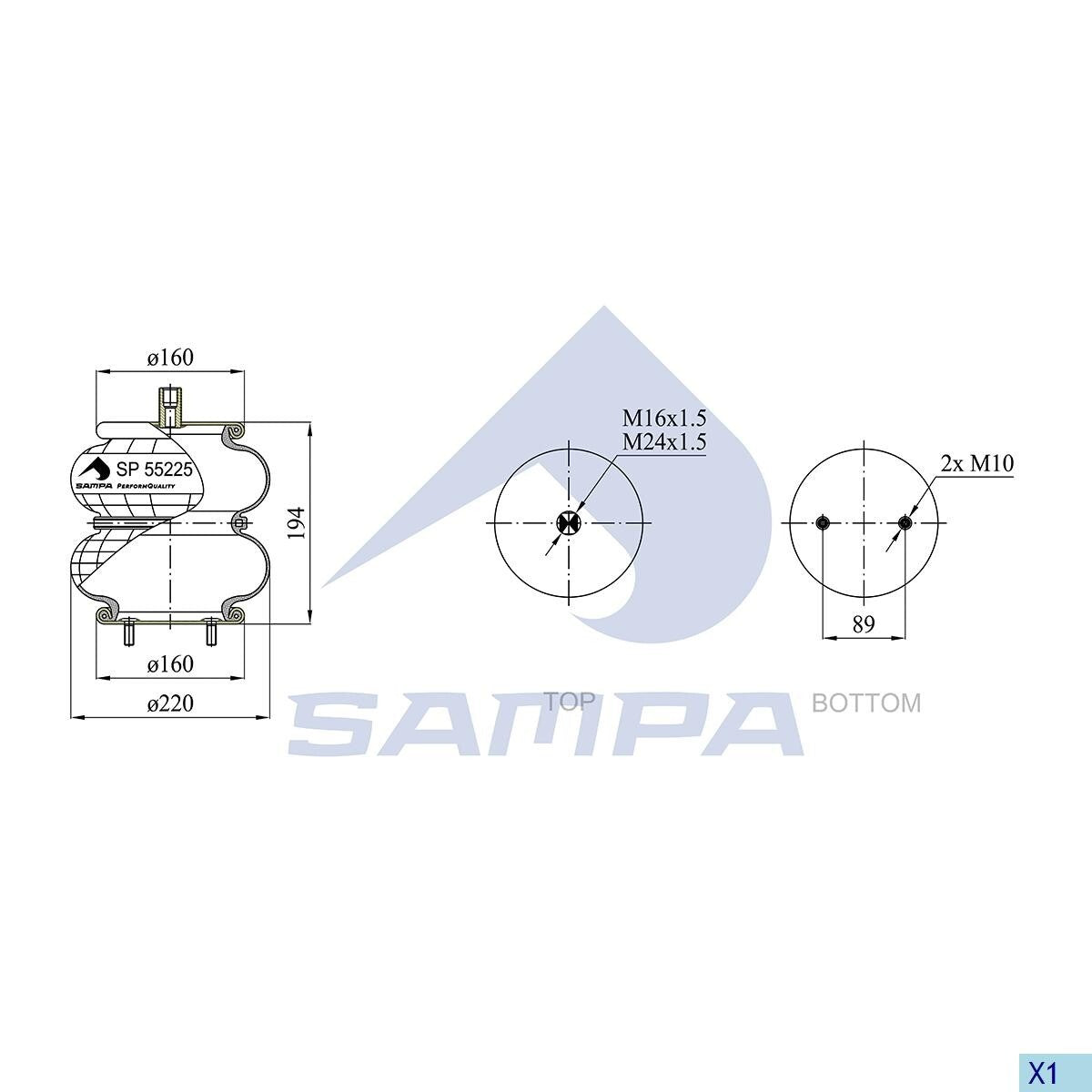 New  PAIR  of Air Suspension Spring  SP 55225-2P13 20541504 22573233 7420541504