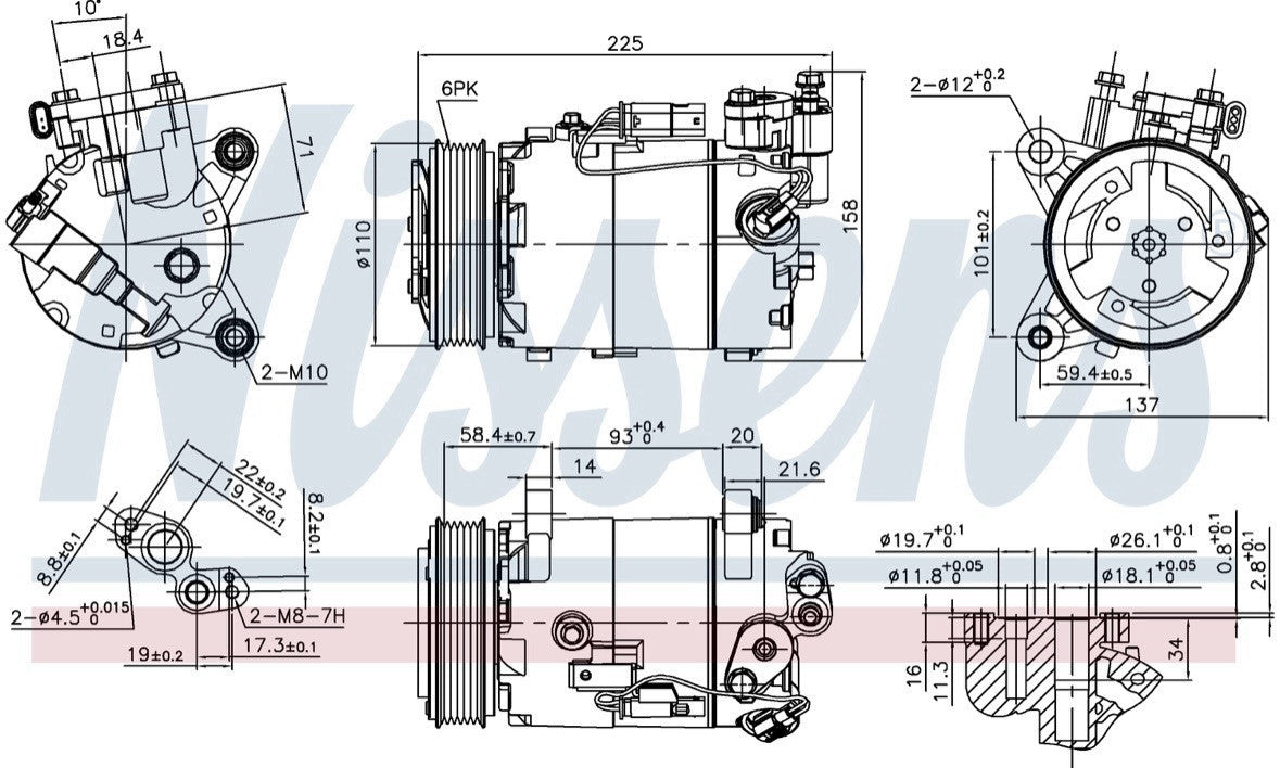 A/C Compressor for BMW X1, X2, X3, MINI 64525A3F1D1, 64525A5C713 ,890601,­890099